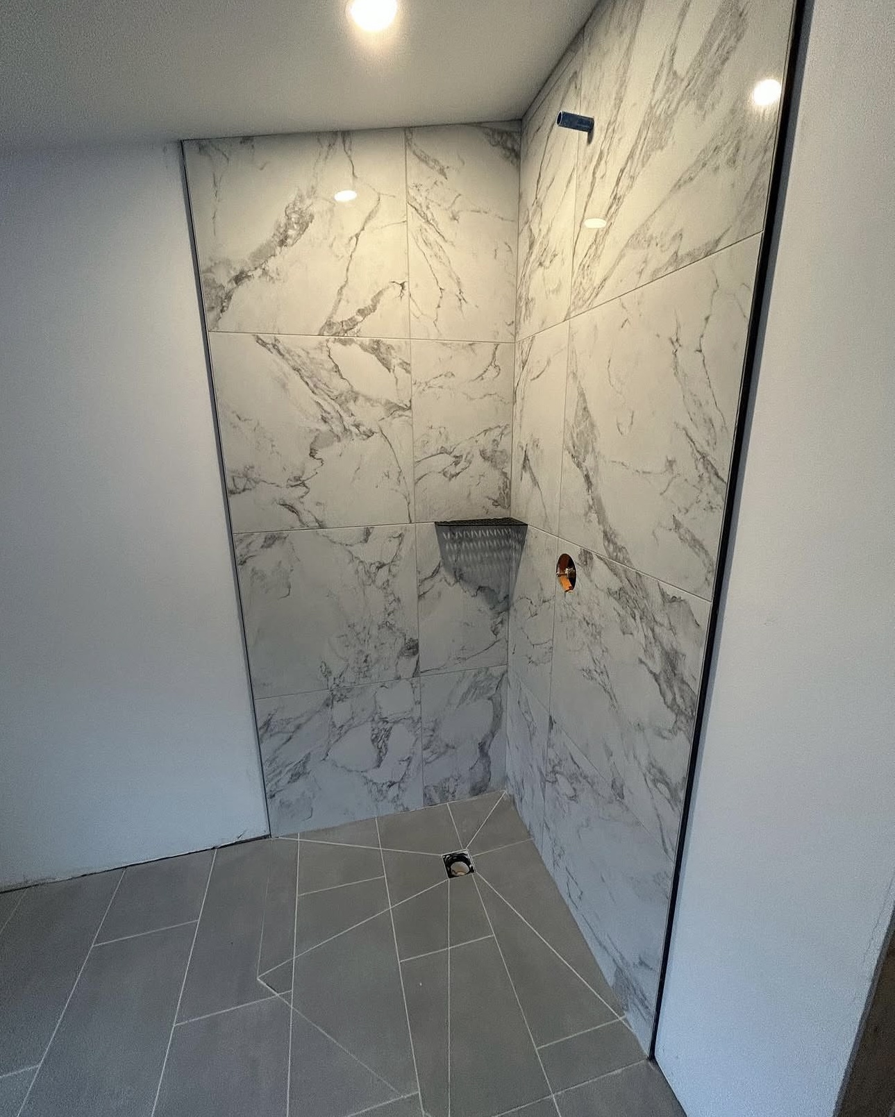 Luxury Marble-Look Walk-In Shower